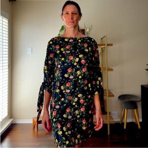 Banana republic floral black dress size S